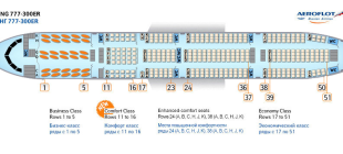 Схема салона и лучшие места в самолете Boeing 777-300 авиакомпании «Аэрофлот»